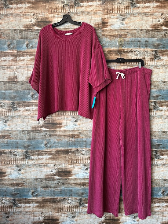 Zenana Outfitters Pants - Zenana Ribbed Pant Set
Cabernet 
Size 3X